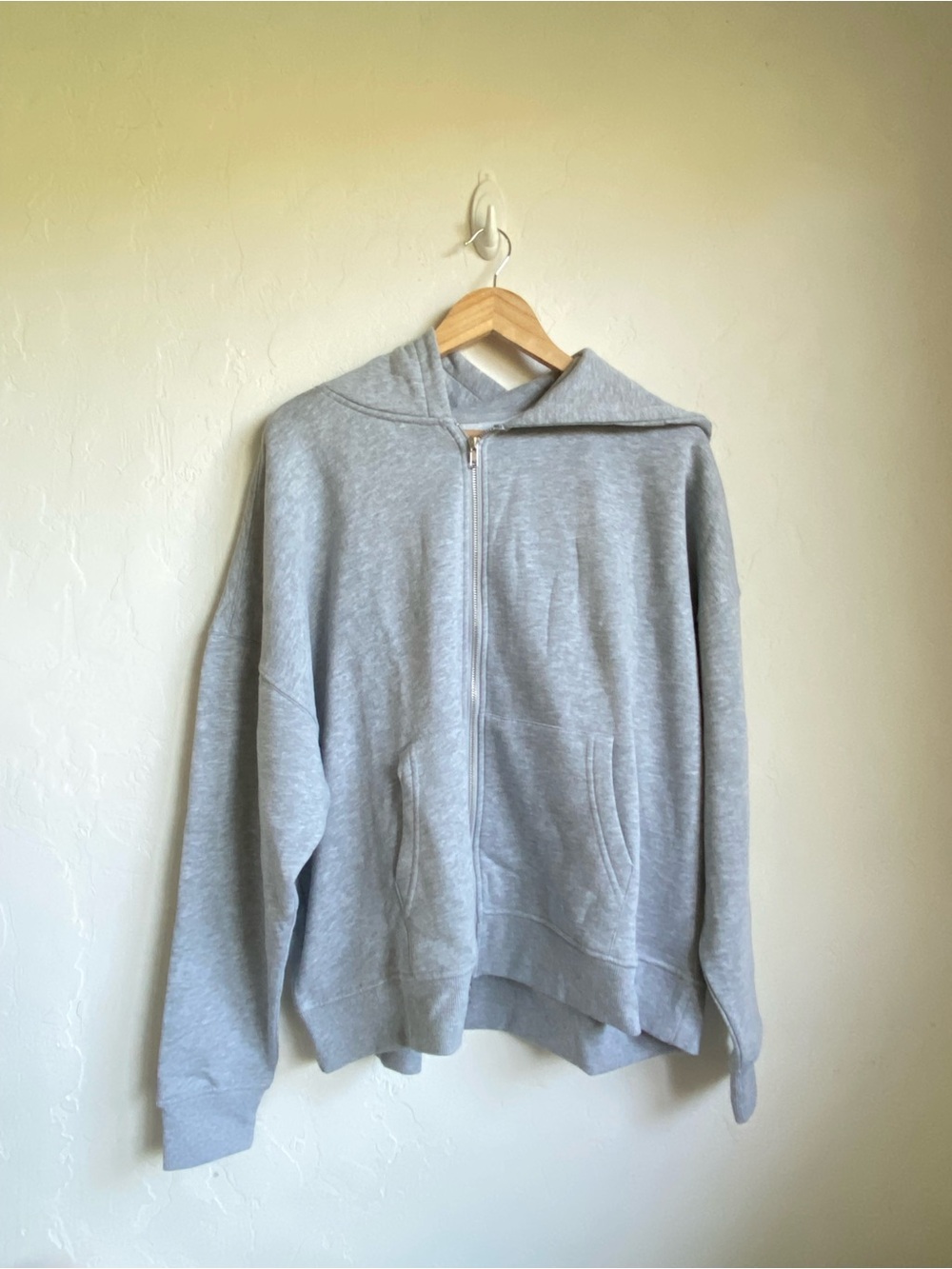 Light Gray Zip Hoodie Sweater